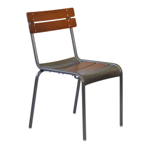 FOH Furniture Low-back Wood Seat Chairs with Galvanized Metal Frame Elegant Wood Slat Design Versatile Height Options Durable and Stylish