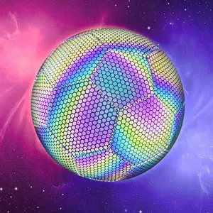 Size 5 Soccer Ball, Machine Stitched Holographic Reflective PU Football, Professional Training Football For Adults, Custom Football Kits, Guardian Cap Football, Christmas Gift