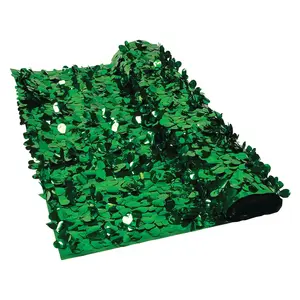 3 Ft. x 15 Ft. Green Vinyl Metallic Floral Sheeting Backdrop Decoration