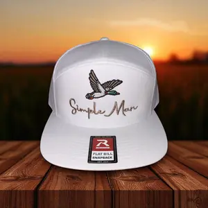 NEW! Simple Man - (DUCK) Embroidery Design Adjustable Snap Closure Classic Mesh Back for Outdoor Adventures