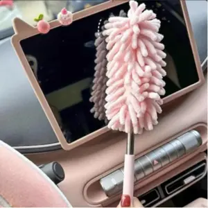 Mini Car Dust Brush Extendable Microfiber Cleaning Tool with Comfort Handle for Home & Car Interior, Auto Detailing Accessory