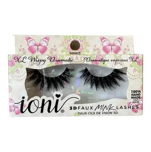 Ioni 3D Faux Mink Lashes XL Wispy Dramatic Black Eyelashes Lightweight Makeup