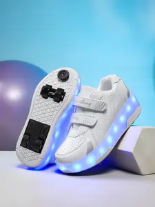 Sports Shoes with Wheels, LED Light-Up Skates, Removable Wheels, Walking & Sliding, Unisex Boys Girls, All Seasons, Skater