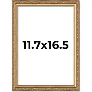 A3 11.7x16.5 Frame  Traditional Antique  Picture Frame - A3 Frame - UV ,  Board Backing, &  Hardware Included For Prints and Documents Size 16.5x11.7 Inches (29.7 x 42.0 cm)