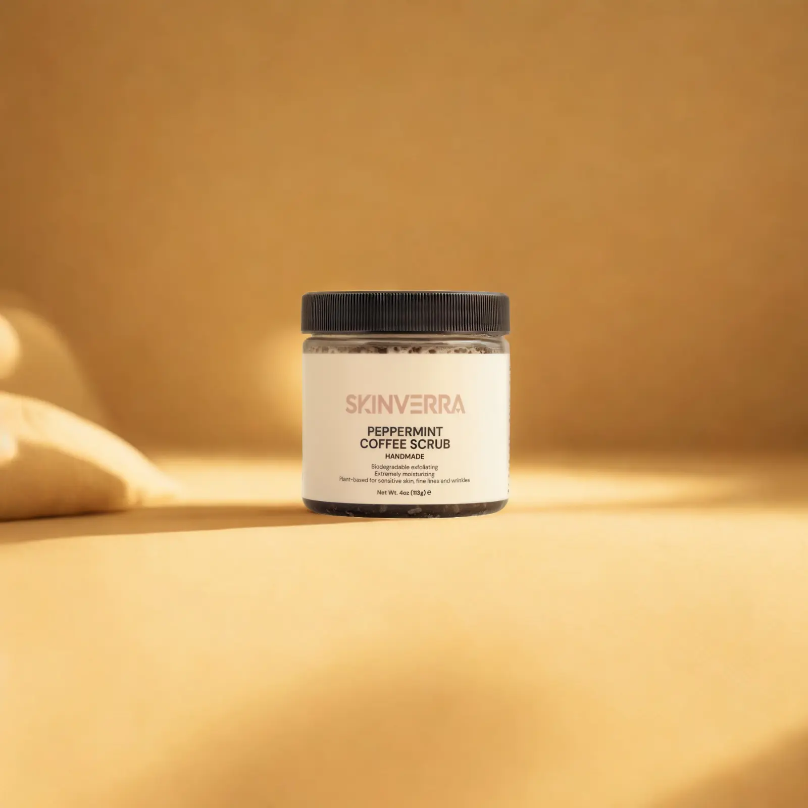 Skinverra Peppermint Coffee Scrub Exfoliating Scrub for Sensitive Skin Moisturizing & Hydrating Body Care Organic with Coconut Oil and Micro-Roasted Coffee Coconut Organic Scent Cosmetic Cleanser Cleansing Moisturizer Moisture Sugar Scented - Exfoliate