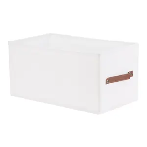 REGALWOVEN Storage Cube, Fabric Storage Bins for Shelves Closet, 1 Pack Foldable Storage Basket for Organizing Clothes Books 15.7*9.1*7.9in White