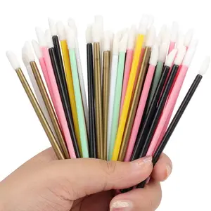 100pcs Disposable Lip Brush Set, Eyelash Extension Makeup Brushes, False Eyelash Glue Applicator, Lipstick Rods, Cosmetic Tools