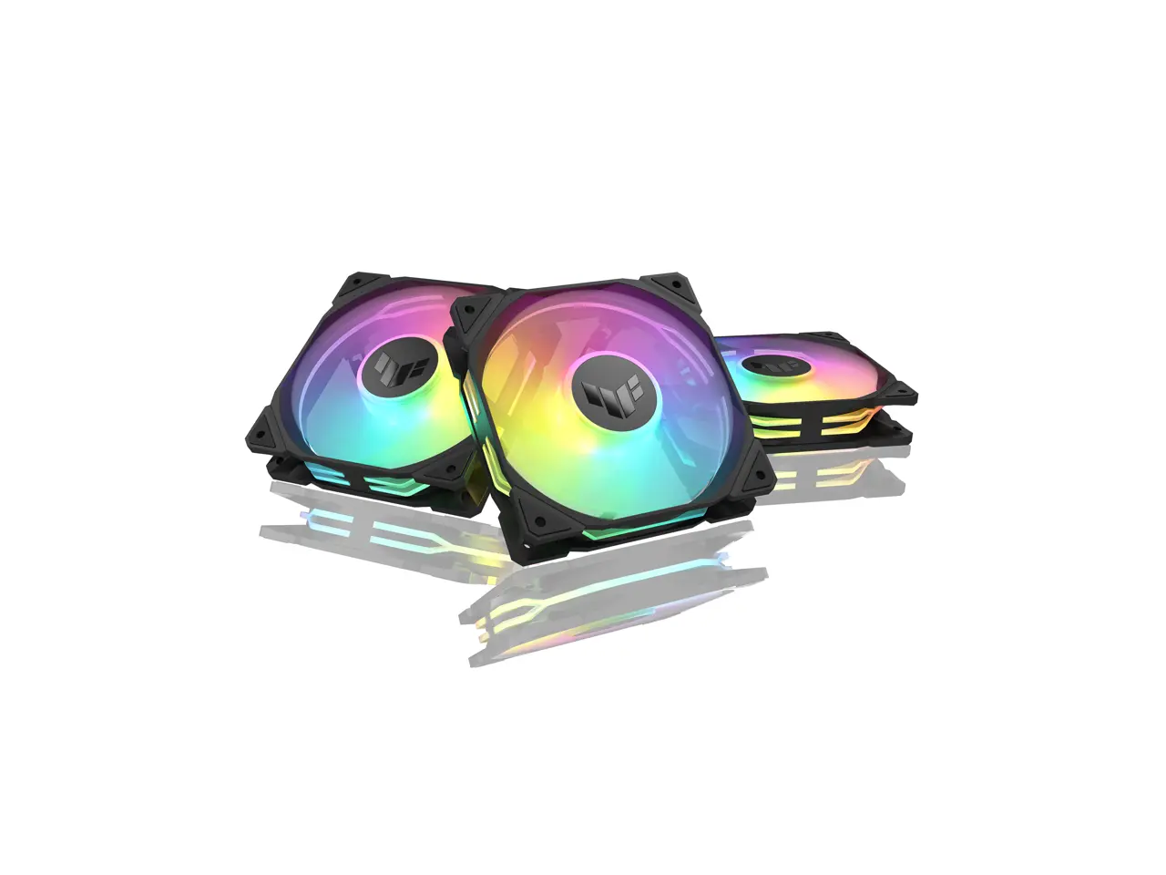 ASUS TUF Gaming TF120 ARGB Chassis Fan 3-Pin Customizable LEDs Blade, Advanced Fluid Dynamic Bearing, 120mm PWM Control, Anti-vibration Pads, Double-layer LED Array for Computer Case & Liquid Radiator Bundled with ARGB Control Hub