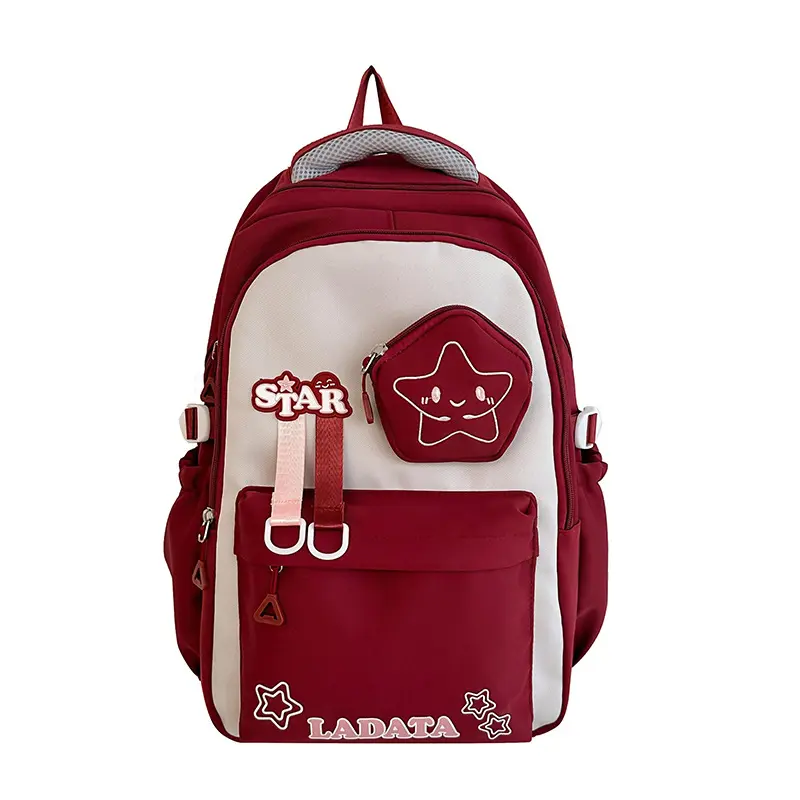Color-Block Star School Backpack for Girls, Large Capacity Lightweight & Waterproof with Ergonomic Spine Support for Elementary & Middle School, Backpacks For School, School Backpacks