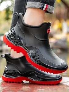 Unisex Fashionable Rain Boots With a Non-slip, Waterproof, and Wear-resistant Outsole. High-quality, Lightweight, Slip-on Design for Outdoor Work, Fishing, and Beachcombing.