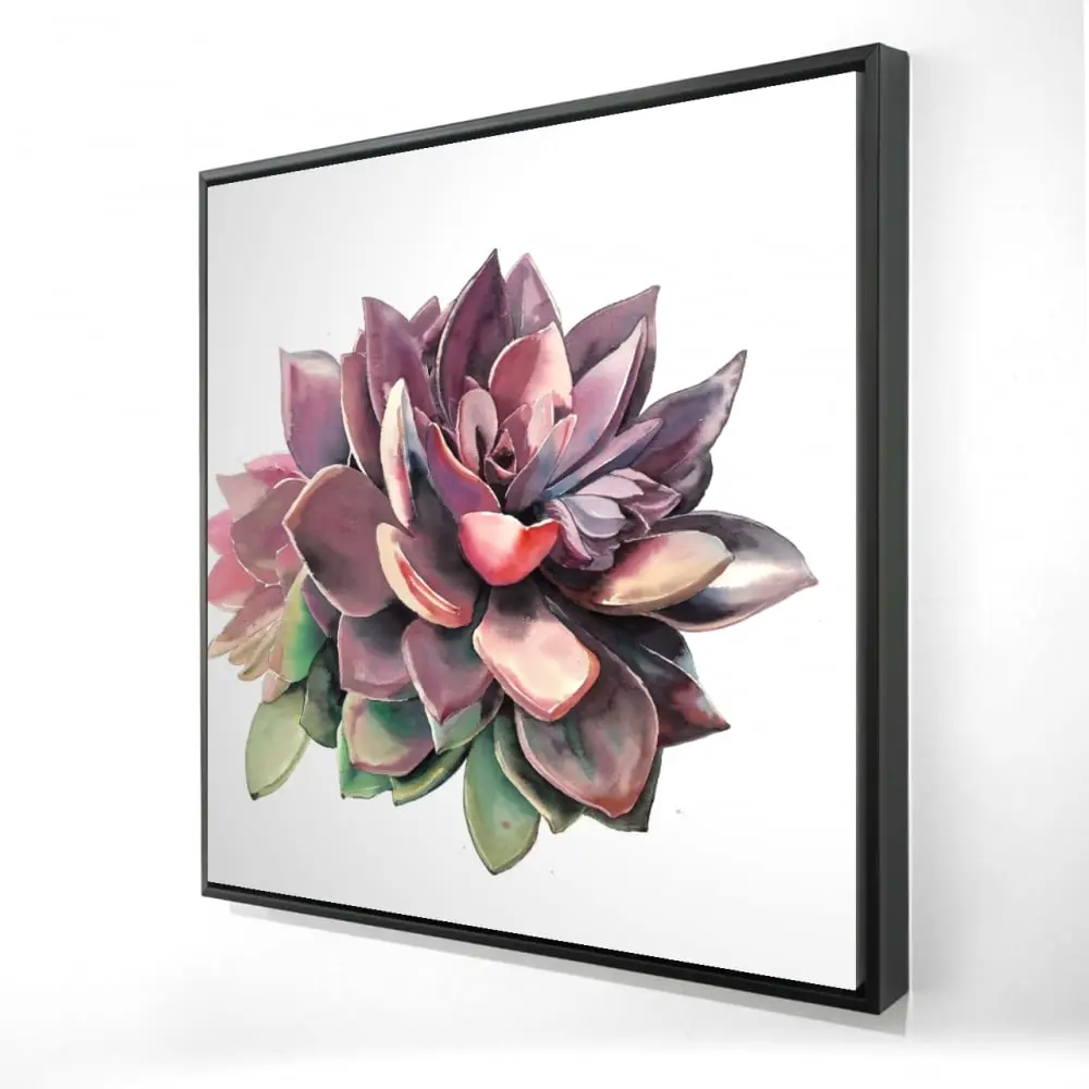 212 MAIN 24x24 in. Framed Flower Succulent Photo Artwork - Exotic Botanical Wall Print, Floral Aesthetic Home Decor for Indoor Living Room Spaces