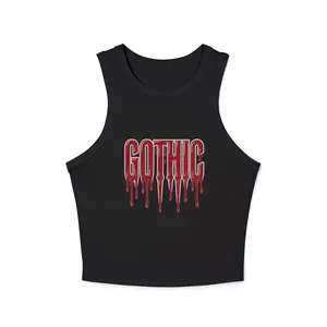 "GOTHIC" Blood Drip Crop Tank | Alt Girl Aesthetic Vampirecore Top