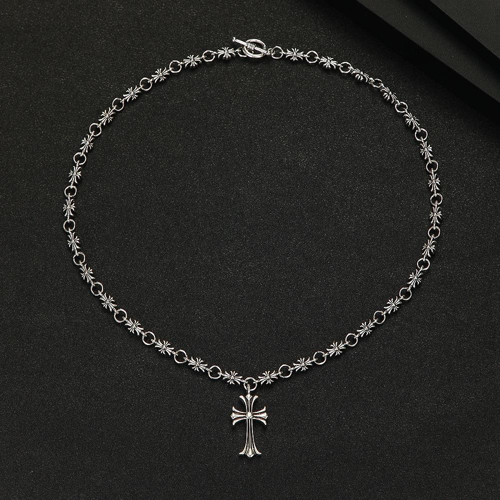 Unisex Vintage Cross Necklace | Silver Stainless Steel Chain Pendant | TikTok Trending Y2K Jewelry