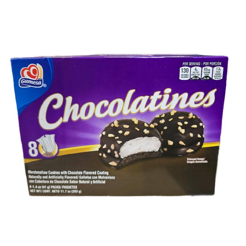 Mini Mamut soft marshmallow center chocolate coated cookie (28 pc) or  Mamut (8 pc) or Chocolatines (8 pc) Gamesa Cookies (Galletas)
