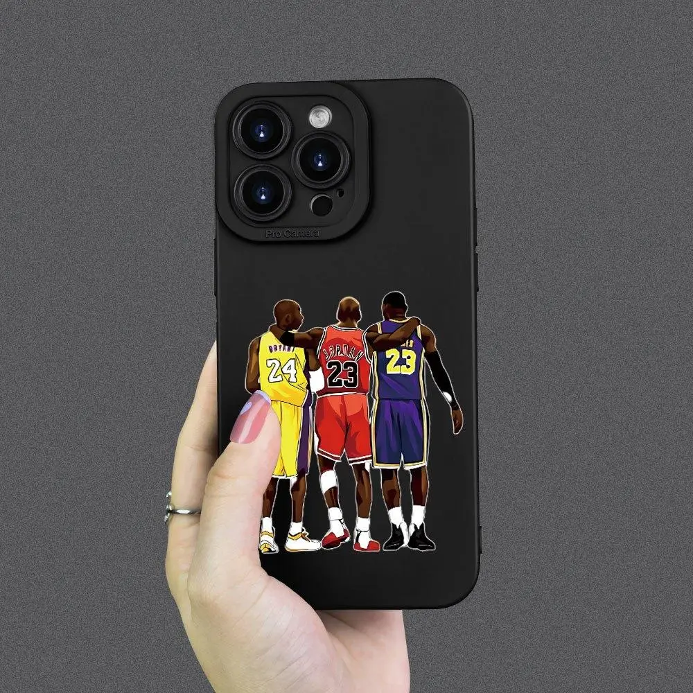 Basketball Player Pattern Phone Case, Decorative Phone Protective Cover, Tpu Smartphone Cover, Shockproof Phone Cases Accessories, Phone Decoration Compatible with iPhone 11 12 13 14 15 Pro Max Smartphone