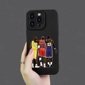 Basketball Player Pattern Phone Case, Decorative Phone Protective Cover, Shockproof Phone Cases Accessories Compatible with iPhone 11 12 13 14 15 Pro Max Smartphone