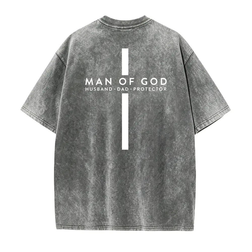 Man of God Tee | Husband Dad Protector | Fathers Day Cross Christian Shirt