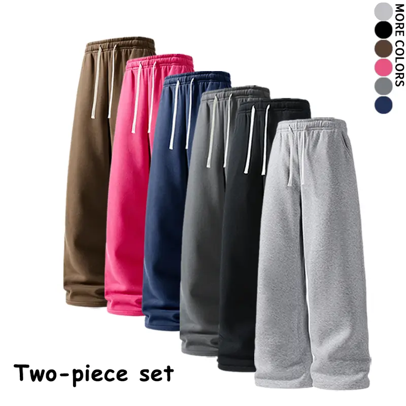 #SohoChic Men's 2-Pack Soft Wide-Leg Drawstring Casual Sweatpants, Relaxed-Fit Bottoms for Indoor Loungewear & Spring-Autumn Outdoor Daily Trips, Sweatpants Outfits