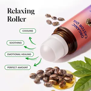 100% Pure Cold-Pressed Organic Castor Oil Roll-On - Hexane Free Multipurpose Body Skin Care Roller for Scars, Stretch Marks, Deep Hydration & Wellness - Natural Massage Oil & Skin Repair Moisturizer - Travel Friendly Compact Applicator