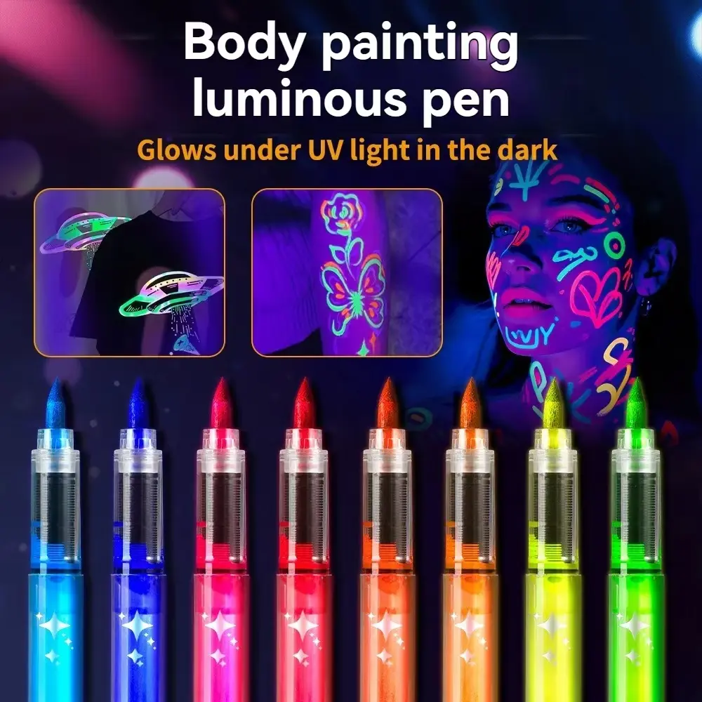Luminous Acrylic Paint Markers, 8/12/18 Colors, Washable & Glow-In-The-Dark, Ideal for Drawing, Graffiti, Body Art, Tattoo Tool