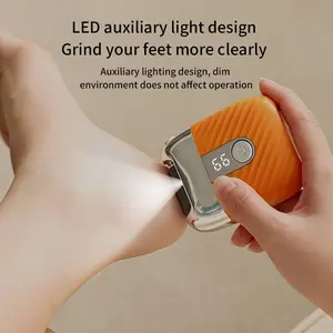 Electric Foot Callus Remover with Rechargeable 500mah Battery, USB Charging, 2 Speed Settings, Portable Pedicure Tool, Includes 3 Heads