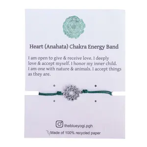 Heart Chakra Energy Bracelet with size adjustable sliding knot
