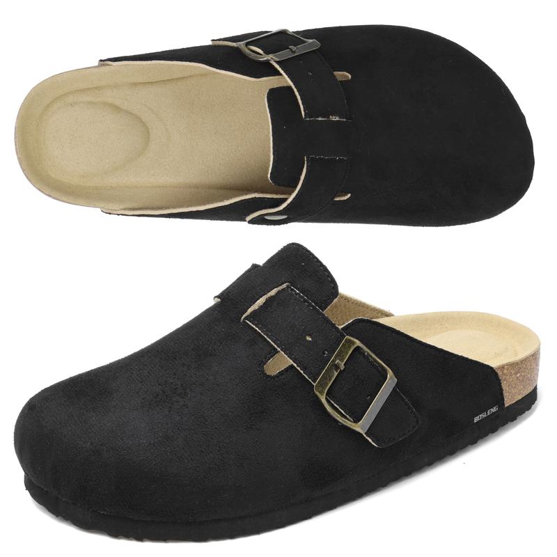 Women's Sandals Round Toe Cork Footbed Slide Clogs With Adjustable Buckle Strap Slippers Indoor Outdoor Shoes