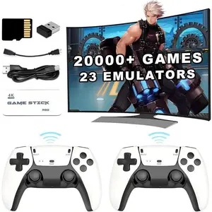 M15 Retro Game Stick with 40,000+ Games 23 Emulators 4K HDMI Output 64GB TF Card Dual Wireless Controllers Plug and Play Design