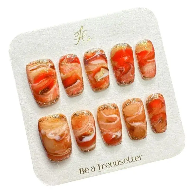 E98 pure handmade wear nail A piece black sugar milk tea autumn and ...