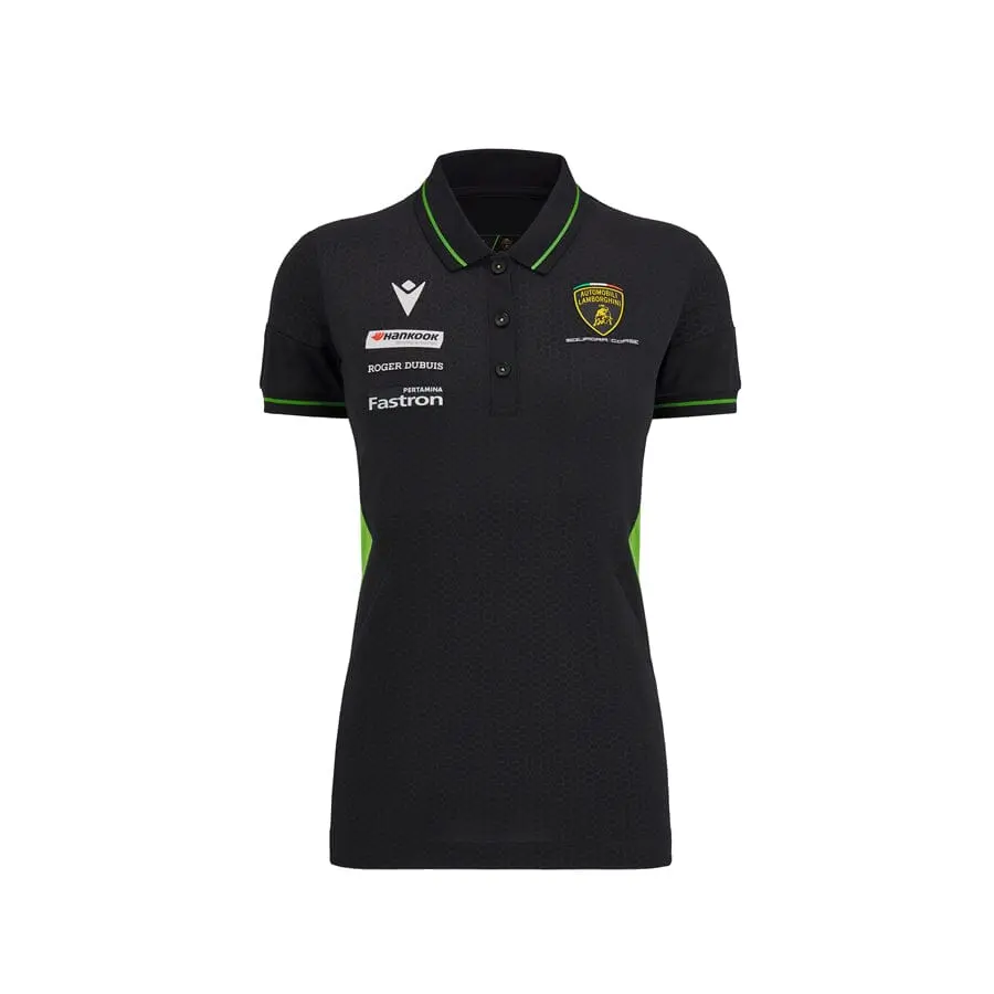 Automobili Lamborghini Squadra Corse Women's Team Polo Shirt - Black/White