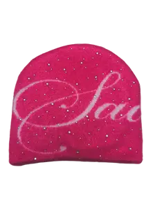 Saddity Supreme Beanie - Pink Glittered Hat with Sparkling Details for Stylish Warmth