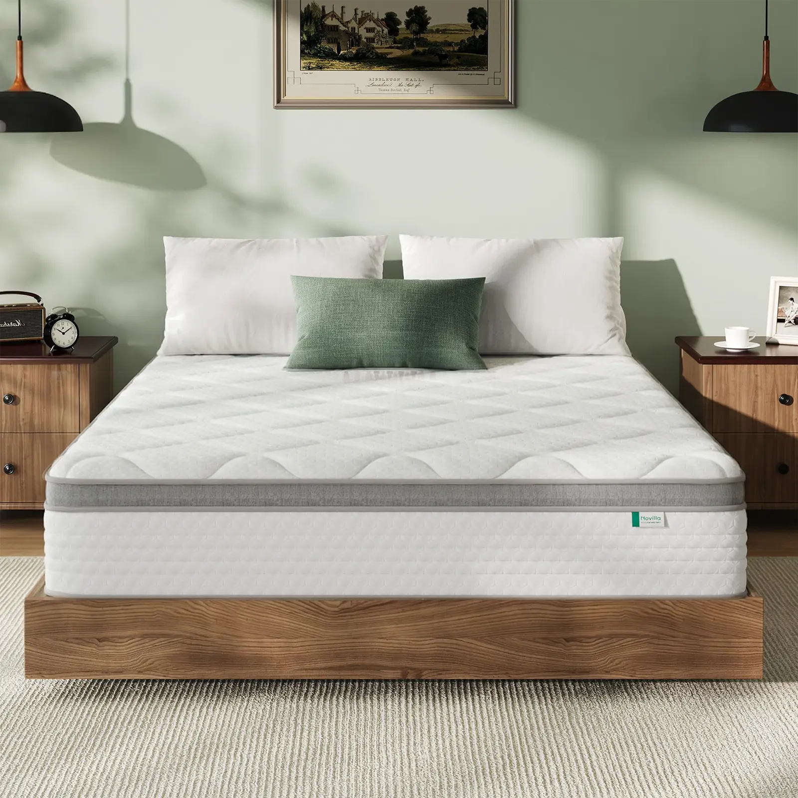 Hybrid Mattress Fiberglass-Free Full/Queen/King  -6/8/10/12/14 Inch-Perfect Balance of Softness & Firmness: High-Quality Mattress for All Sleepers & Body Alignment-Motion Isolation Mattress,tiktokshopmemorialday