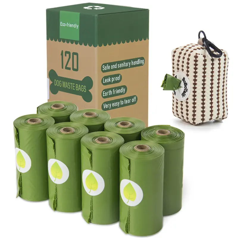 Eco-Friendly Dog Poop Bags - 100% Biodegradable, Leak-Proof, Unscented, Easy to Tear, Durable 15-18 Microns 9x13 Inches Dog Waste Bags for Pet Litter Cleaning