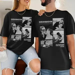 Custom Couples Photo Shirts: Couple Match Tee, Anniversary Gift for Him/Her, Engagement Couple Gift