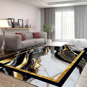 Modern Geometric Pattern Floor Mat, 1 Count Non-slip Washable Floor Carpet, Decorative Area Rug for Home Living Room Bedroom Study Room, Modern Abstract Rug