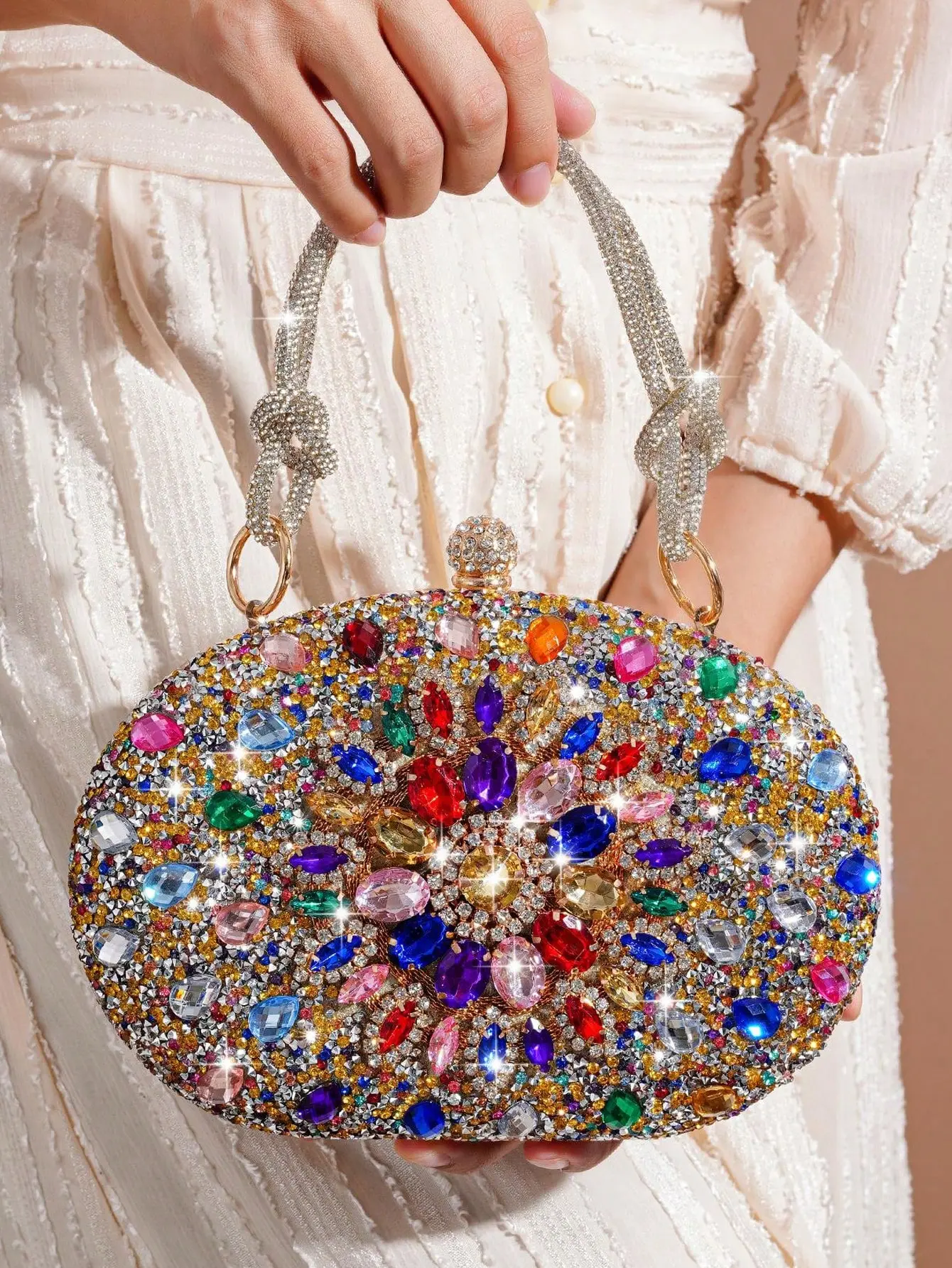 Women's European-American Fashion Rhinestone Sunflower Decor Clutch - Elegant Stylish Purse, Versatile for Formal Dress Parties