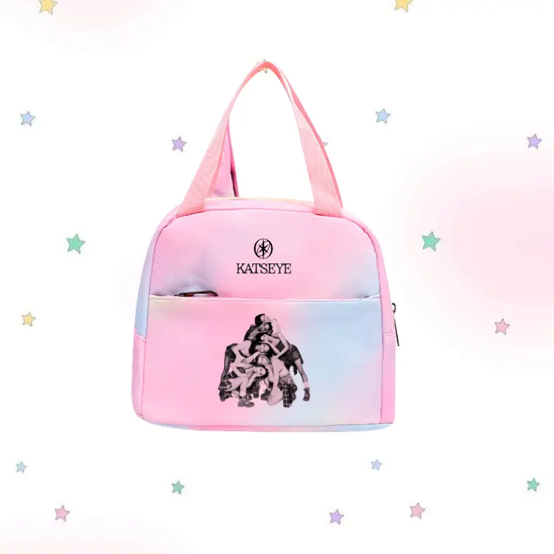 KATSEYE Pink Lunch Bag | Cute Girls Insulated Lunch Tote Bag for School & Travel