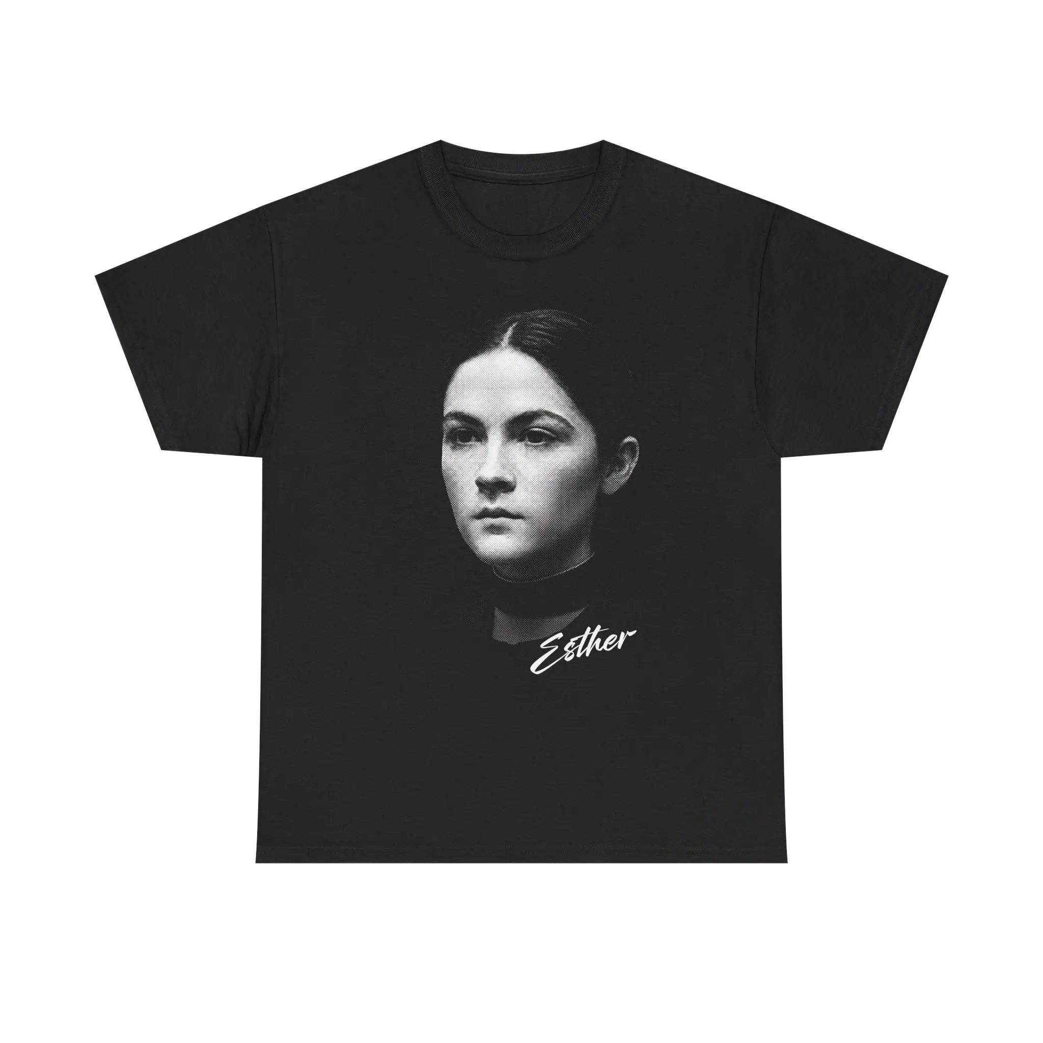 Esther Halftone Tee | Orphan Horror Movie Shirt | Psychological Thriller Fan Gift | Creepy Art