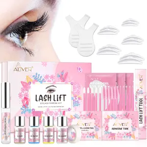 【DIY Eyelash Combo】 Aliver Eyelash Perming Kit, Including Eye Shields, Easy Clean,  Easy to Apply at Home Makeup Cosmetic