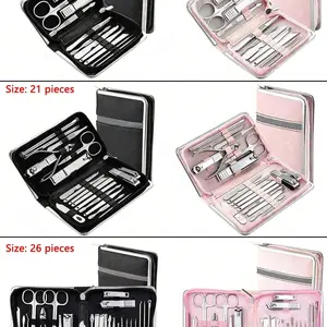 Stainless Steel Nail Clipper Kit, Professional Pedicure Set for Fingernails & Toenails, Portable Manicure Tools for Home, Workplace, Travel, Nail Care