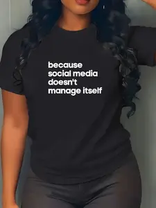 100% Cotton Funny Social Media Manager Gift Marketing Content Creator T-Shirt