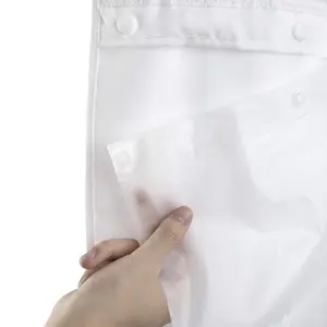 Waterproof PEVA Snap-in Shower Curtain Liner Replacement: No Hook Shower Curtain Liner Removable to Attach and Snap On/Off, Frost, 70x54 Cloth Lightweight