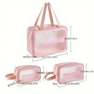 3-Piece Waterproof Travel Toiletry Bag for Women Traveling Dopp Kit Men Travel Bag，Portable & Large-Capacity Design