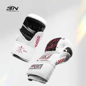 BN Discount Customized White Thickened Boxing Gloves, Boxing Equipment for Boxing, Muay Thai, Fighting and Punching Bag Training