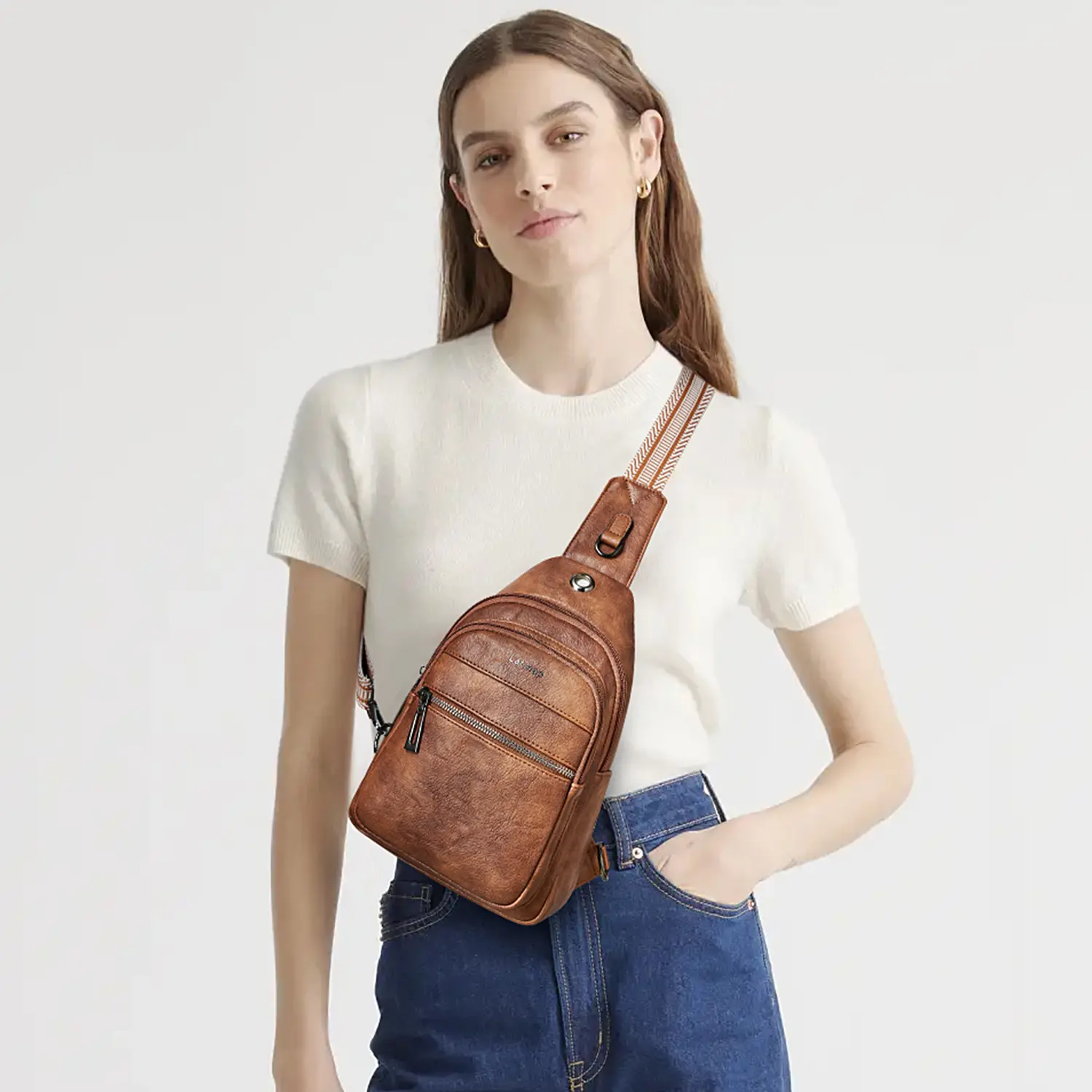 best faux leather crossbody bags for travel Leather Sling Pack Best Travel Sling Bag For Ladies LATMAP Versatile Crossbody  Bags For Women Men, Faux Leather