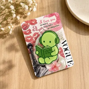 Bookish Phone Grip, Cute Green Reader MagSafe Kindle Holder, Pink Coquette Aesthetic Phone Stand, Audiobook Gift