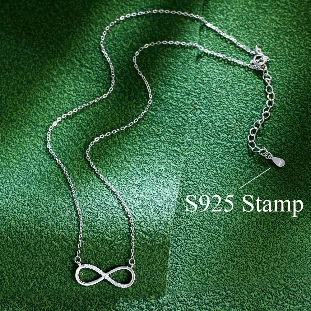 1pair Classic Genuine 925 Sterling Silver Cubic Zirconia Inlay Infinity Symbol Lucky Pendant Necklace For Women Fine Jewelry Gifts Wedding Engagement Bridal Jewelry 1pair Classic Genuine 925 Sterling Silver Cubic Zirconia Inlay Infinity Symbol Lucky Pendant Necklace For Women Fine Jewelry Gifts Wedding Engagement Bridal Jewelry
