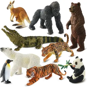 Creative animal,9 PCS Zoo Animal Toys for Kids 3-5 Realistic Plastic Wild Animal Figurine Toys Educational Learning Toy for Kids Boys Girls Toddlers desk ornament