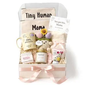 New Mom Gifts - First Mothers Day Gifts for New Moms Care Package After Baby with Postpartum Mama Essentials, Pregnancy Gift for First Time Mom To Be Gift for Expecting Moms