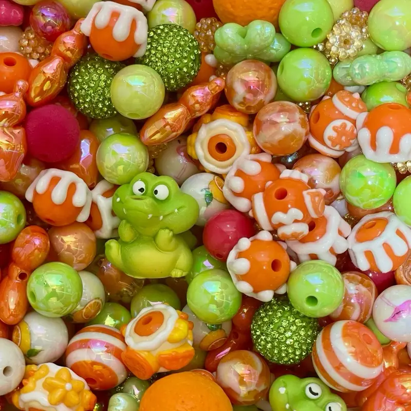 Orange and Green DIY Bead Mix Orange and Green DIY Bead Mix